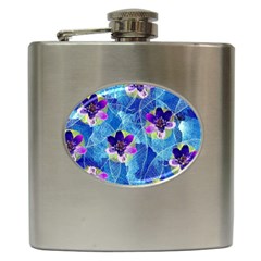 Purple Flowers Hip Flask (6 oz)