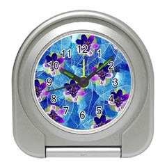 Purple Flowers Travel Alarm Clocks