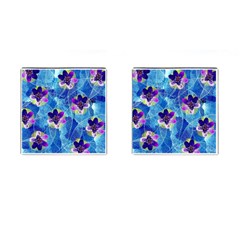 Purple Flowers Cufflinks (Square)