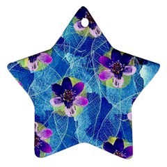 Purple Flowers Star Ornament (Two Sides) 