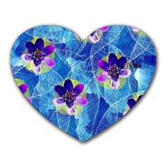 Purple Flowers Heart Mousepads