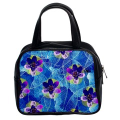 Purple Flowers Classic Handbags (2 Sides)