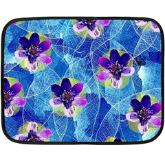 Purple Flowers Fleece Blanket (mini) by DanaeStudio