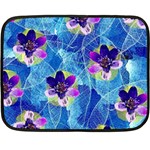 Purple Flowers Double Sided Fleece Blanket (Mini)  35 x27  Blanket Front