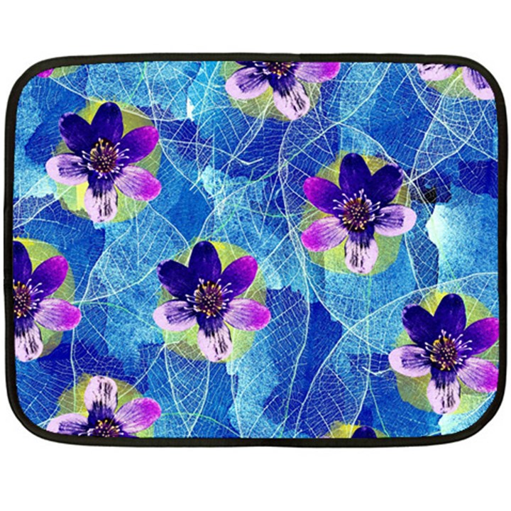 Purple Flowers Double Sided Fleece Blanket (Mini) 