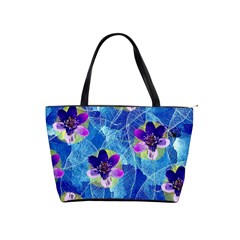 Purple Flowers Shoulder Handbags