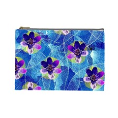 Purple Flowers Cosmetic Bag (Large) 