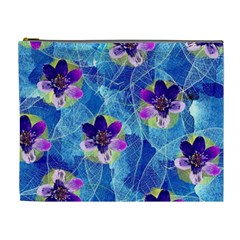 Purple Flowers Cosmetic Bag (XL)