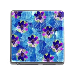 Purple Flowers Memory Card Reader (Square)