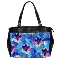 Purple Flowers Office Handbags (2 Sides) 