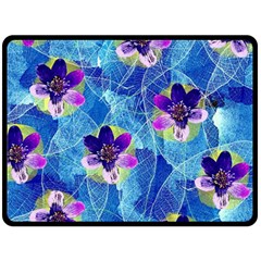 Purple Flowers Fleece Blanket (Large) 