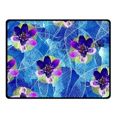 Purple Flowers Fleece Blanket (Small)