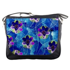 Purple Flowers Messenger Bags