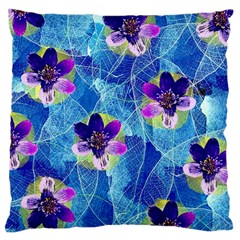 Purple Flowers Large Cushion Case (One Side)