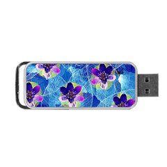 Purple Flowers Portable USB Flash (One Side)