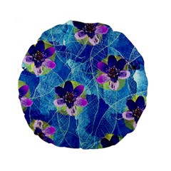 Purple Flowers Standard 15  Premium Round Cushions