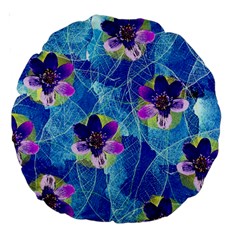 Purple Flowers Large 18  Premium Round Cushions