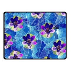 Purple Flowers Double Sided Fleece Blanket (Small) 