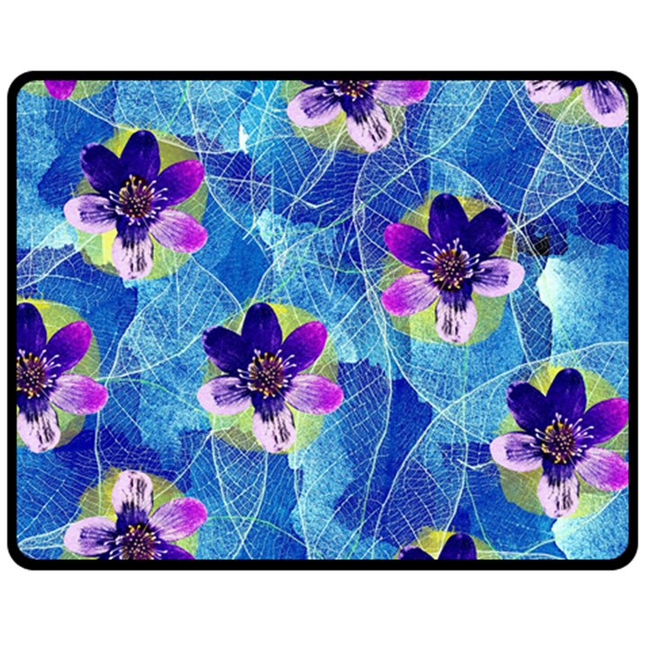 Purple Flowers Double Sided Fleece Blanket (Medium) 