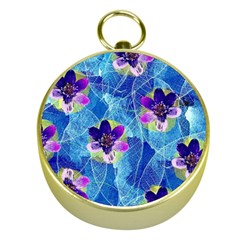 Purple Flowers Gold Compasses