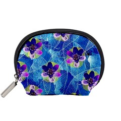 Purple Flowers Accessory Pouches (Small) 