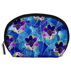 Purple Flowers Accessory Pouches (Large) 