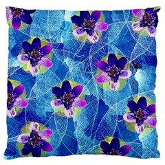 Purple Flowers Standard Flano Cushion Case (One Side)