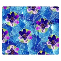 Purple Flowers Double Sided Flano Blanket (Small) 