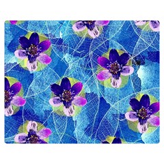 Purple Flowers Double Sided Flano Blanket (Medium) 