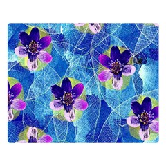 Purple Flowers Double Sided Flano Blanket (Large) 