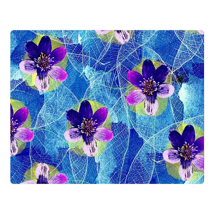 Purple Flowers Double Sided Flano Blanket (Large) 