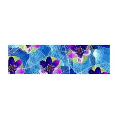 Purple Flowers Satin Scarf (Oblong)