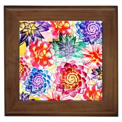 Colorful Succulents Framed Tiles by DanaeStudio