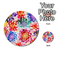 Colorful Succulents Multi-purpose Cards (round) 