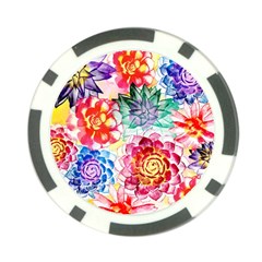 Colorful Succulents Poker Chip Card Guards (10 Pack)  by DanaeStudio