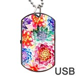 Colorful Succulents Dog Tag USB Flash (Two Sides)  Back