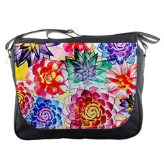 Colorful Succulents Messenger Bags