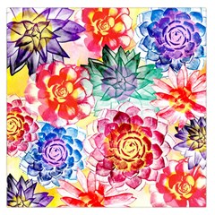 Colorful Succulents Large Satin Scarf (square) by DanaeStudio