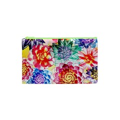 Colorful Succulents Cosmetic Bag (xs) by DanaeStudio