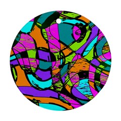 Abstract Sketch Art Squiggly Loops Multicolored Ornament (round) 