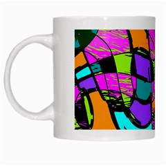 Abstract Sketch Art Squiggly Loops Multicolored White Mugs by EDDArt