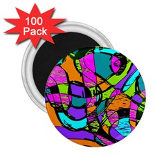 Abstract Sketch Art Squiggly Loops Multicolored 2 25  Magnets (100 Pack) 