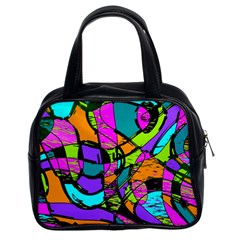 Abstract Sketch Art Squiggly Loops Multicolored Classic Handbags (2 Sides) by EDDArt