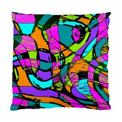 Abstract Sketch Art Squiggly Loops Multicolored Standard Cushion Case (two Sides)