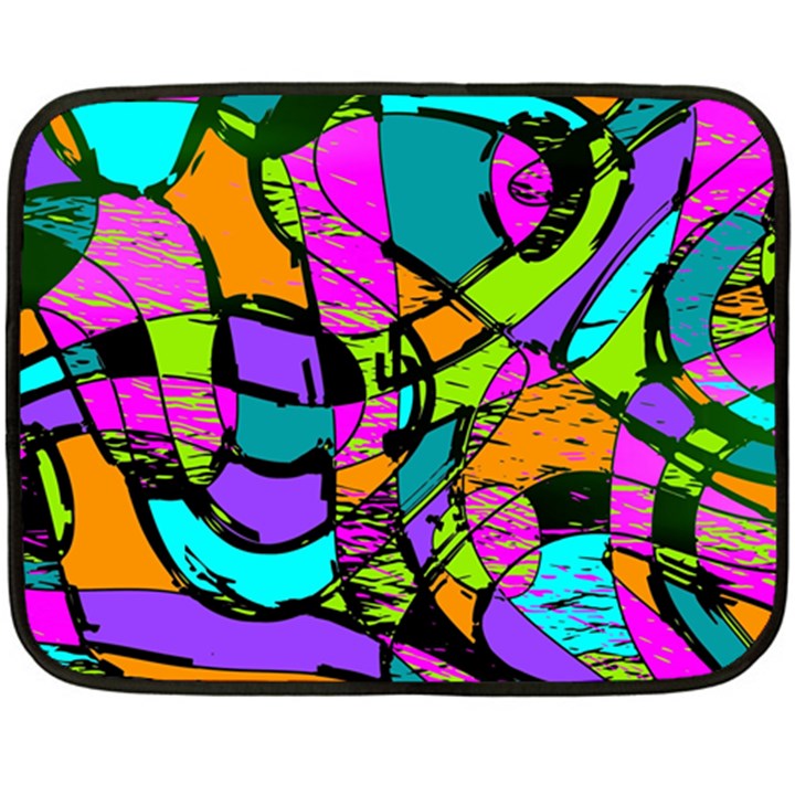 Abstract Sketch Art Squiggly Loops Multicolored Fleece Blanket (Mini)