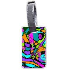 Abstract Sketch Art Squiggly Loops Multicolored Luggage Tags (one Side)  by EDDArt