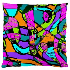 Abstract Sketch Art Squiggly Loops Multicolored Large Cushion Case (one Side)