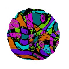 Abstract Sketch Art Squiggly Loops Multicolored Standard 15  Premium Round Cushions by EDDArt