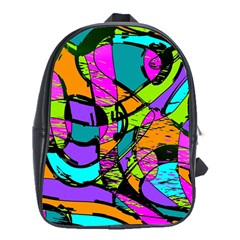 Abstract Sketch Art Squiggly Loops Multicolored School Bags (xl)  by EDDArt