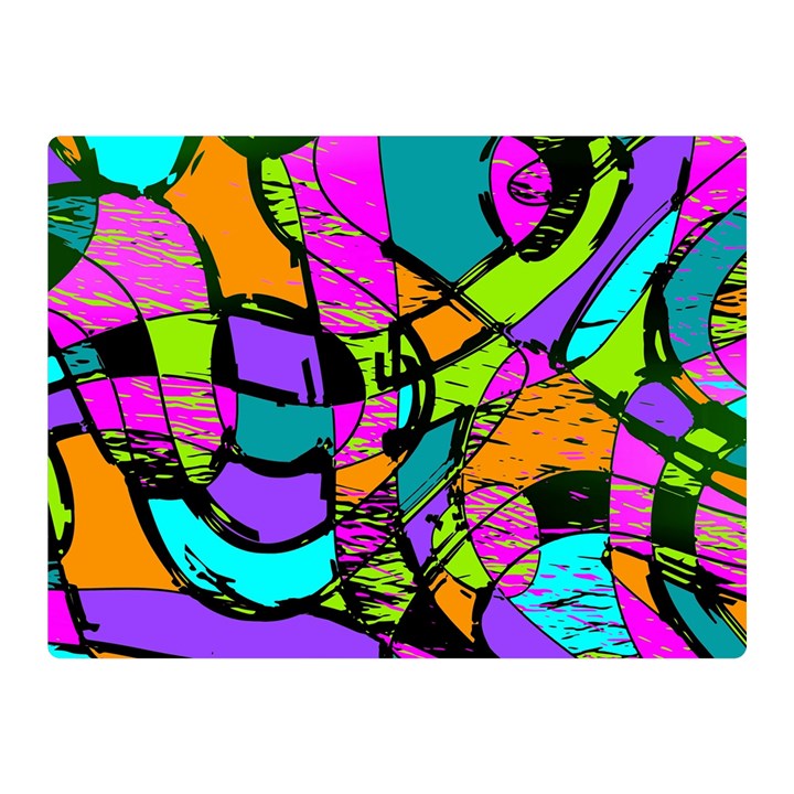 Abstract Sketch Art Squiggly Loops Multicolored Double Sided Flano Blanket (Mini) 